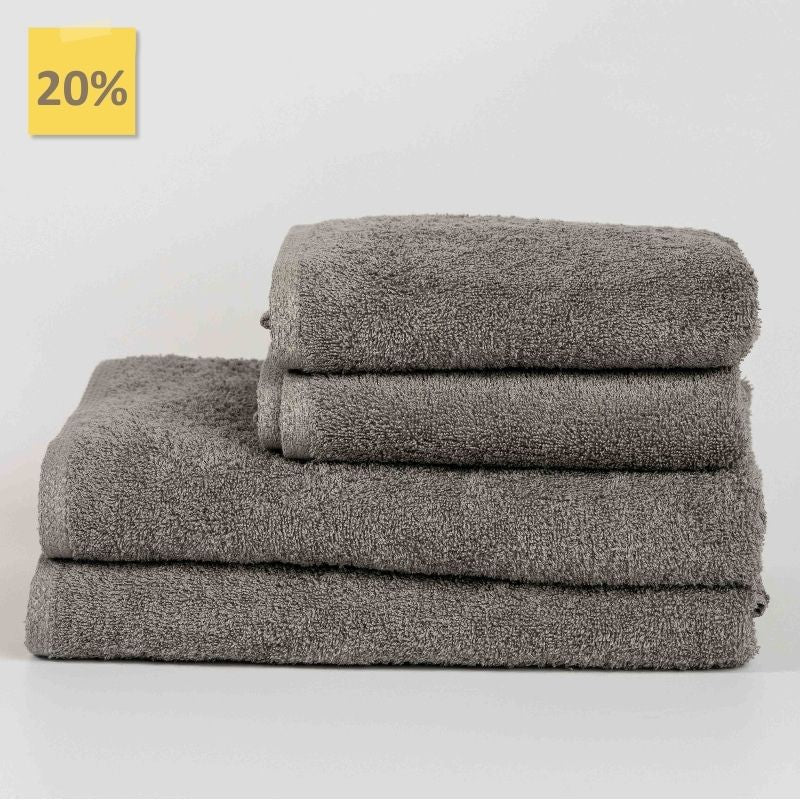 Stone Gray Cotton Towel Set – Bath, Hand & Face Towels
