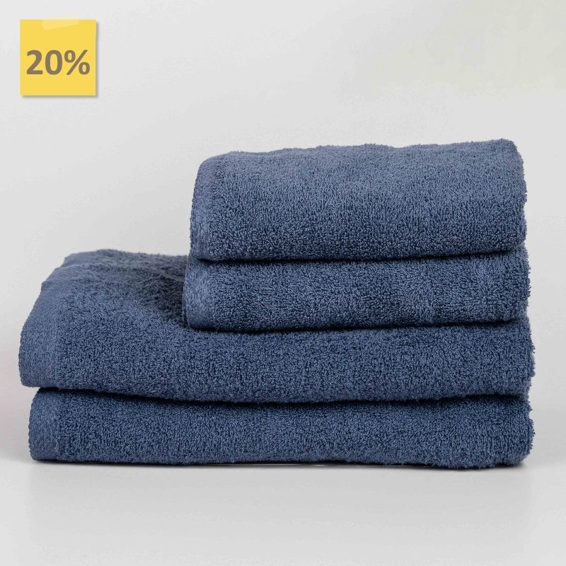 Indigo Blue Cotton Towel Set – Bath, Hand & Face Towels