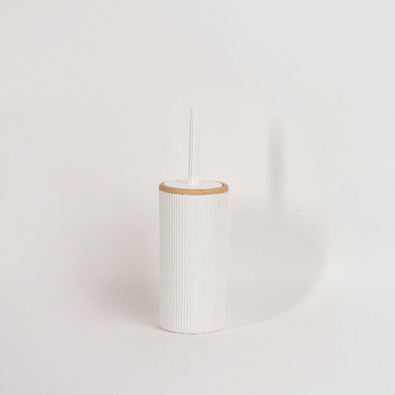 Main Bundle Image: “White bathroom essentials bundle with bamboo laundry basket, pure white towels, white bath mat, and transparent anti-slip mat.”