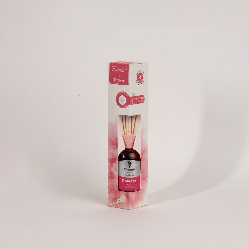 Elegant glass Powder reed diffuser with fragrance oil and natural sticks for home fragrance