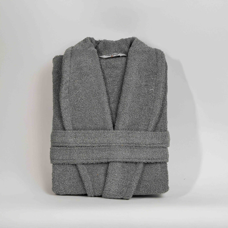 Classic cotton bathrobe with belt and pocket