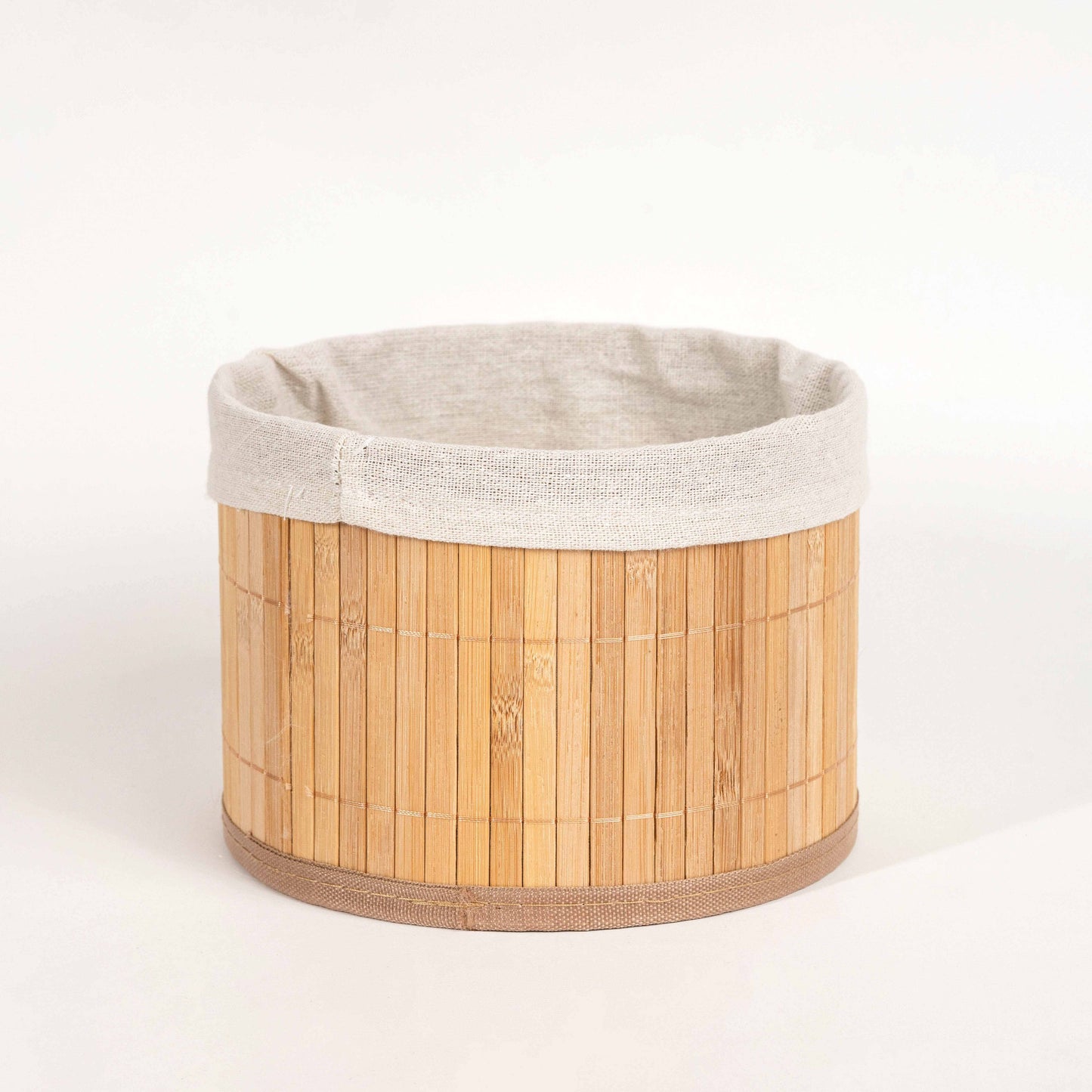 Bamboo White Bathroom Basket