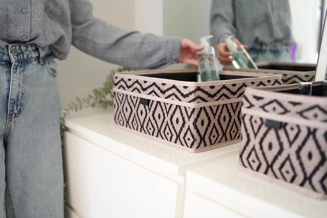 Boho Fabric Drawer & Shelf Organizer – Set of 2