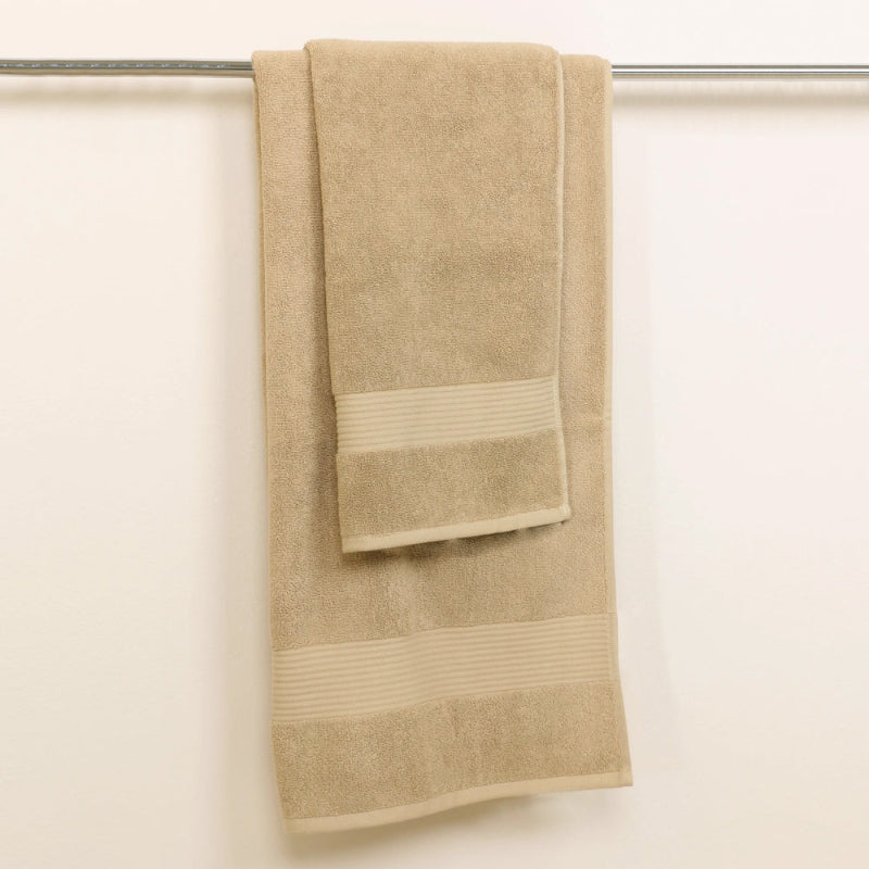 Linen: "Cannon luxury linen cotton towel set with ribbed border
