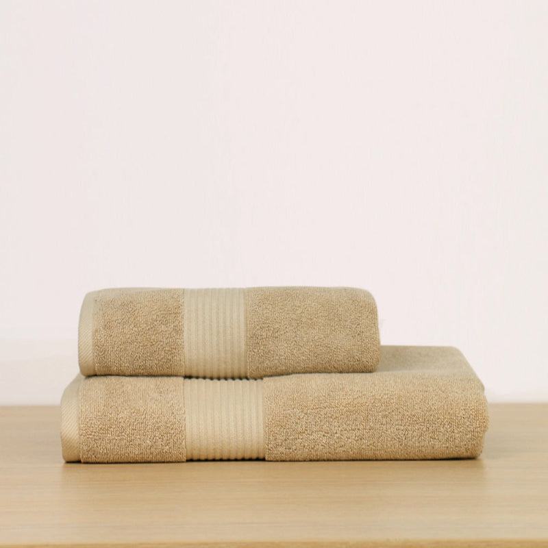 Linen: "Cannon luxury linen cotton towel set with ribbed border