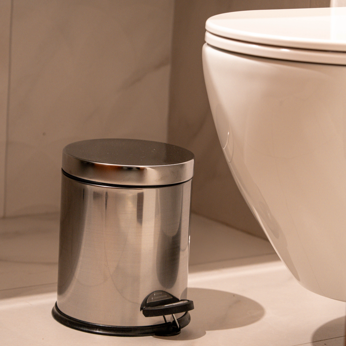 Stainless Steel Bathroom Bin Small