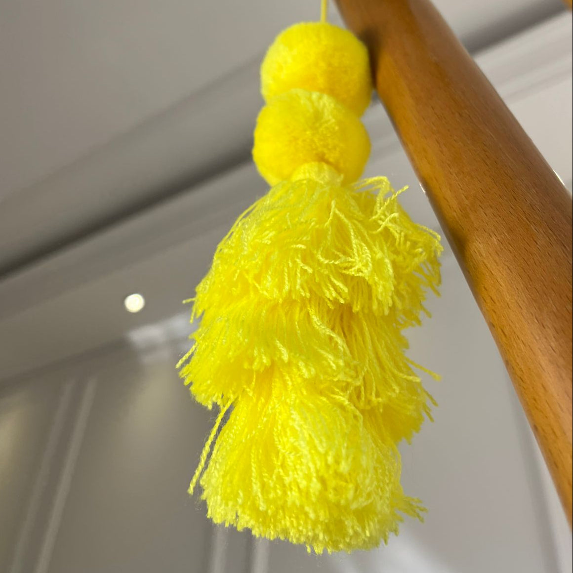 Bright Yellow Pom-Pom Tassel Hanging Decoration