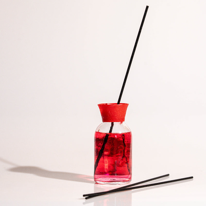 Elegant glass Grape reed diffuser with fragrance oil and natural sticks for home fragrance