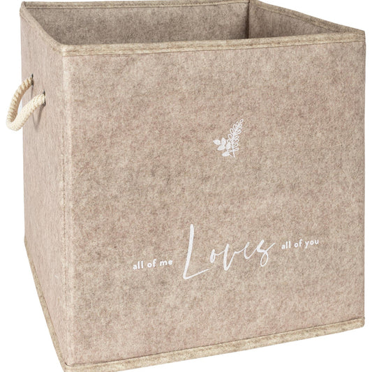 Felt shelf organizer bin with rope handles
Cube storage bin made of felt – modern home décor
Square felt organizer fitting into wooden shelf
Multipurpose storage basket for clothes, toys, and books