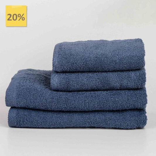 Indigo Blue Cotton Towel Set – Bath, Hand & Face Towels