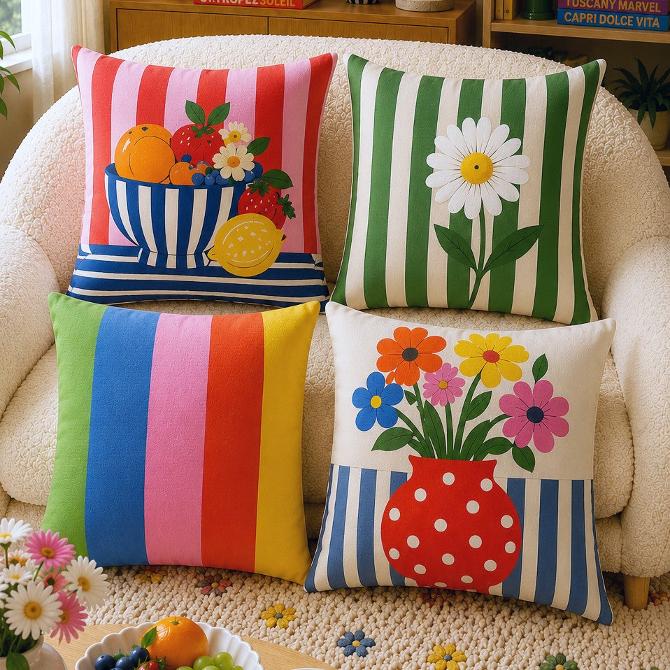 Mediterranean Summer Cushion Covers | Set of 4