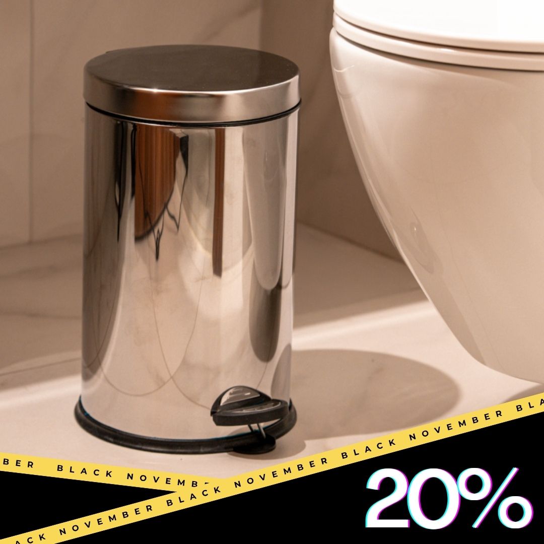 Stainless Steel Pedal Bin – Modern Bathroom Trash Can