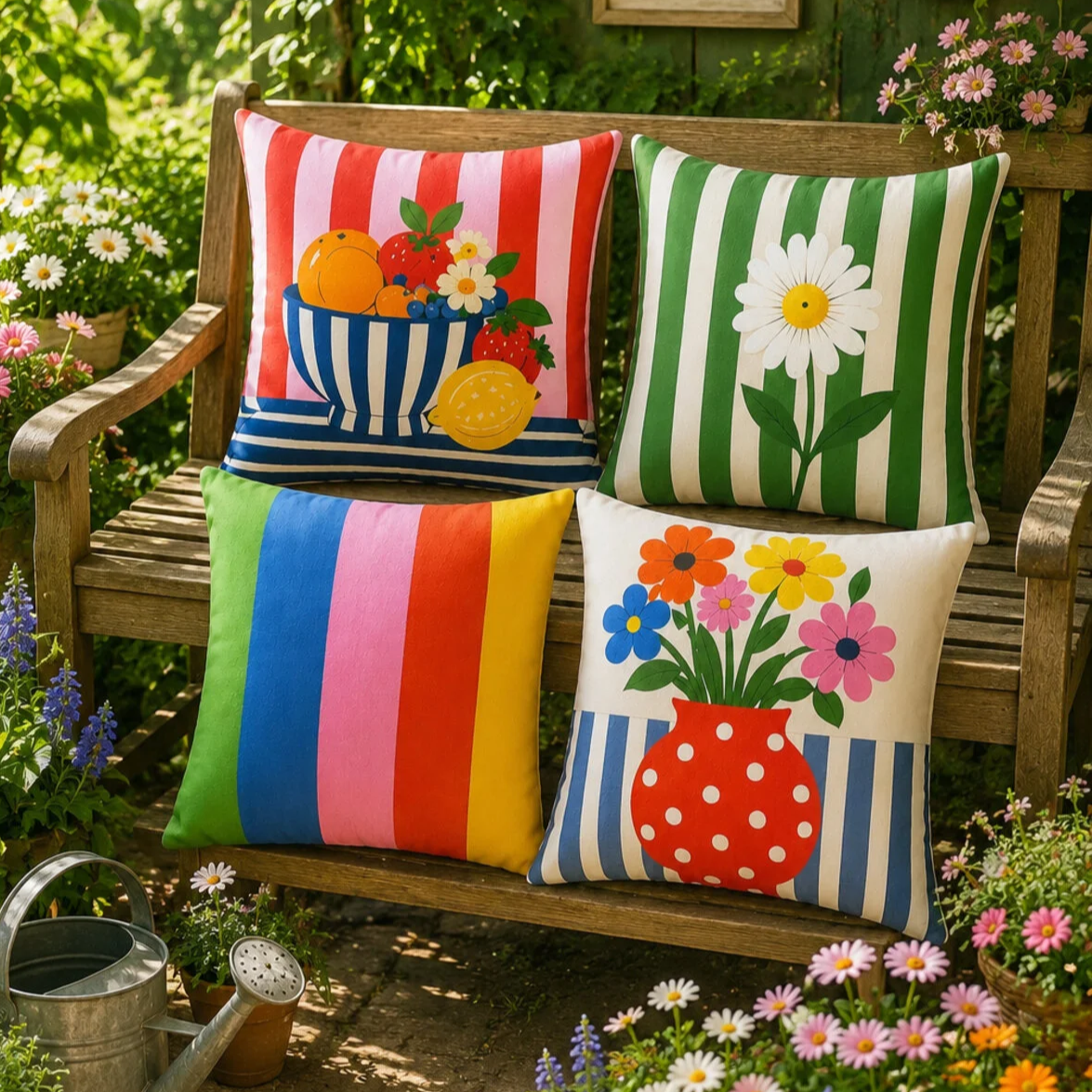 Mediterranean Summer Cushion Covers | Set of 4