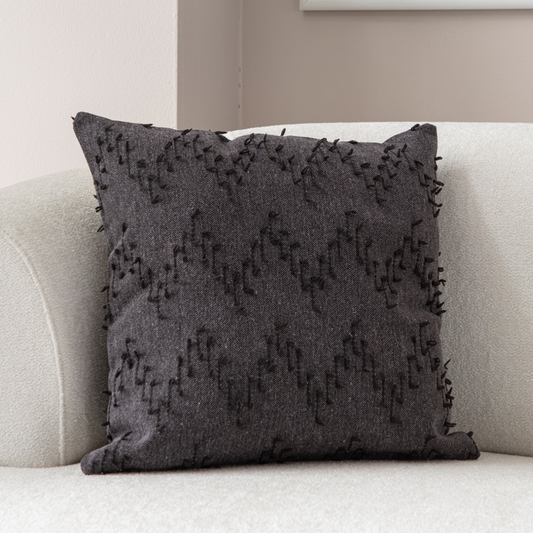 Zigzag Dark Charcoal - Cushion Cover