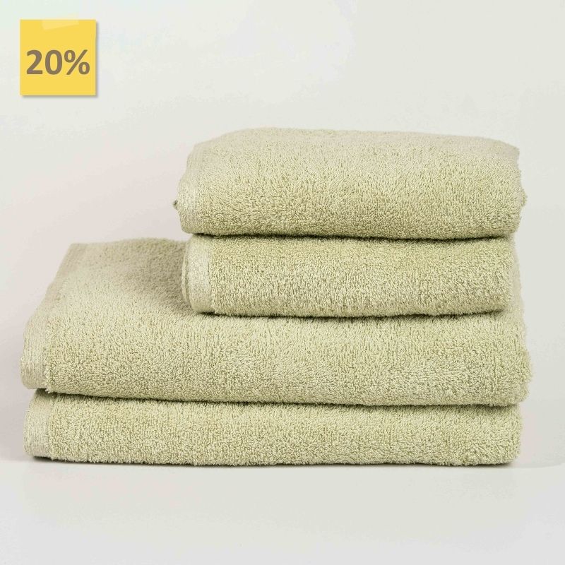 Pastel Green Cotton Towel Set – Bath, Hand & Face Towels