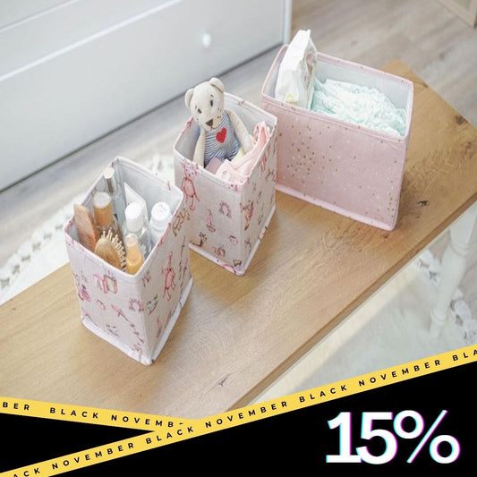 Baby Pink Drawer Organizer Set of 3 | Nursery Storage Bins for Clothes, Diapers & Toys