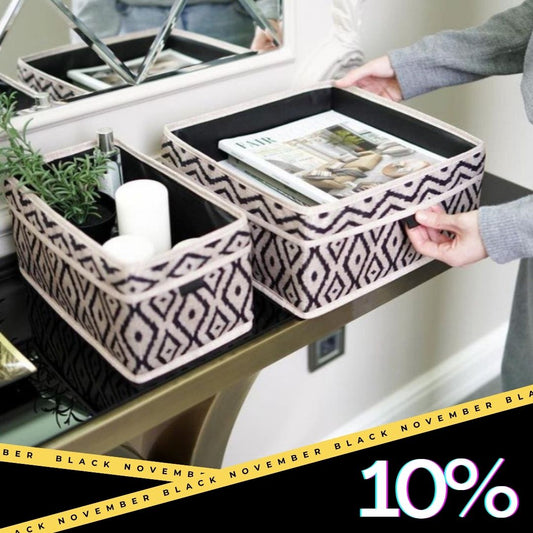 Boho Fabric Drawer & Shelf Organizer – Set of 2