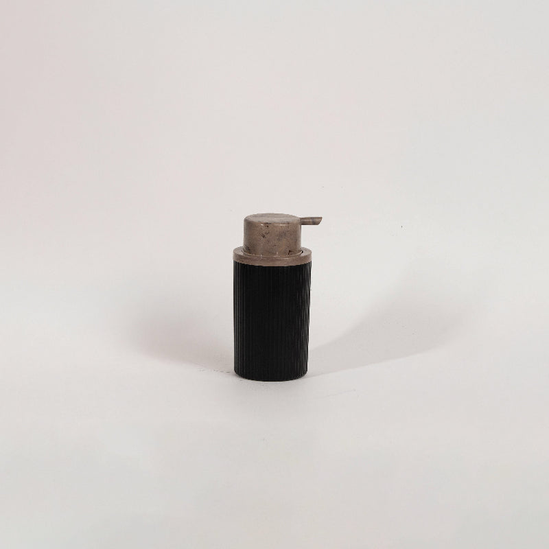 Black bathroom accessories set with grey acrylic accents – 5 pieces