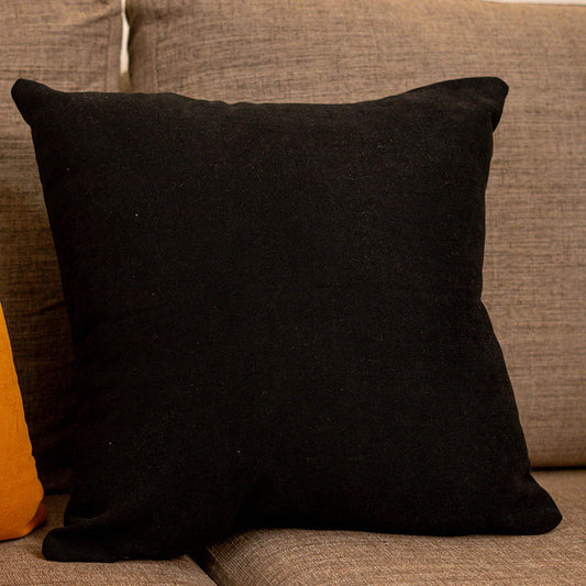Black velvet cushion cover  — modern square throw pillow for home decor.