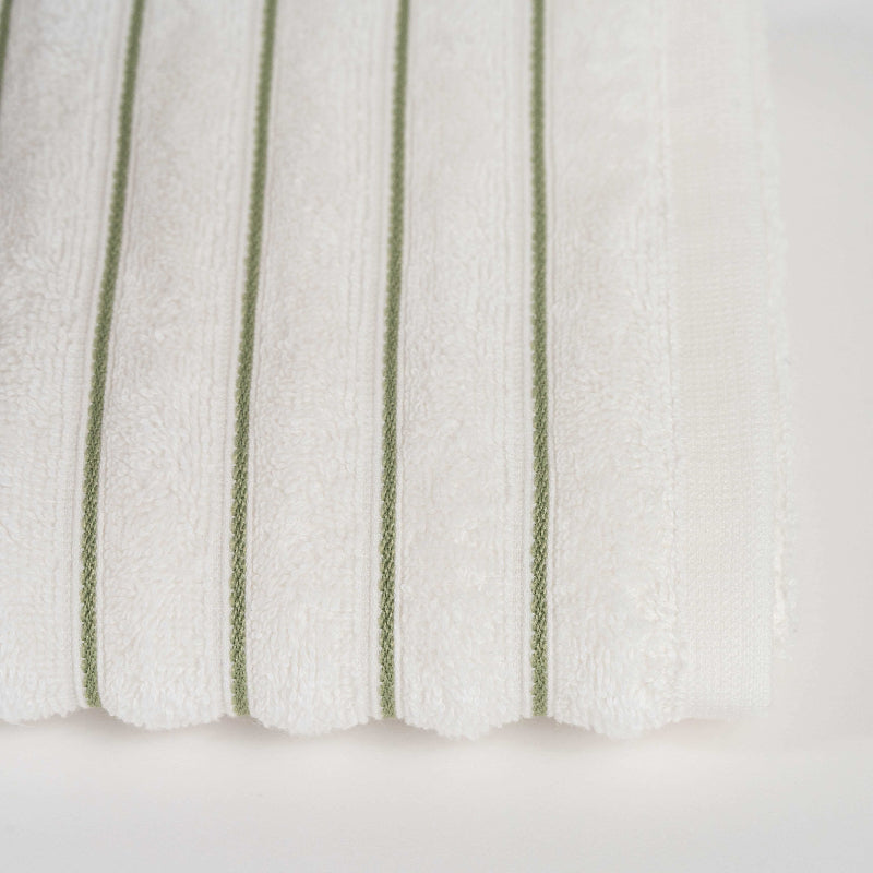 Green: "Luxury green cotton towel set with striped border – absorbent bathroom towels"

Yellow: "Luxury yellow cotton towel set – striped absorbent cotton towels"

Charcoal Grey: "Charcoal grey cotton towel set – soft absorbent striped towels for bathroom"

Beige: "Beige cotton towel set with striped border – hotel quality bathroom towels"

Coraille: "Coraille cotton towel set – soft absorbent striped cotton towels"

White: "White cotton towel set with golden stripe – luxury absorbent bathroom towels