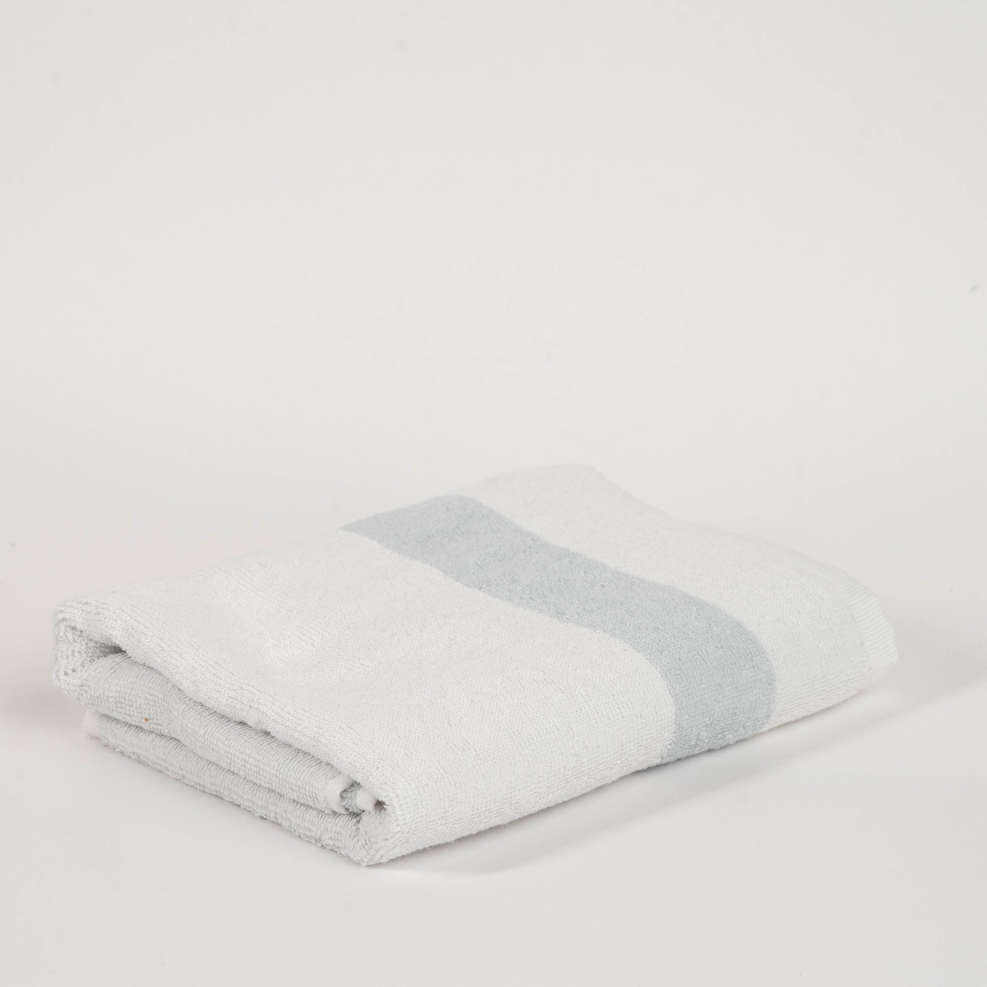Grey cotton bathrobe with Ocean Row white and grey striped towel, plus free grey anti-slip mat gift – Mix and Match bathroom essentials from KeyHomeLB.