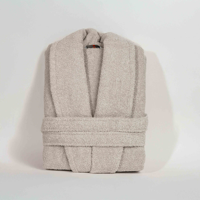 Classic cotton bathrobe with belt and pocket