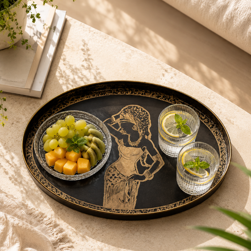 Oval Black Tray