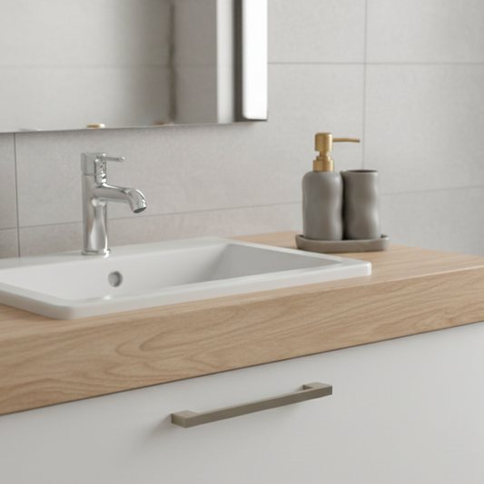 Luxury Stone Grey -Effect Bathroom Accessories Set – Soap Dispenser, Tumbler & Tray