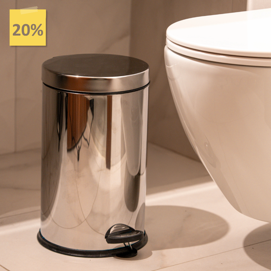 Stainless Steel Pedal Bin – Modern Bathroom Trash Can