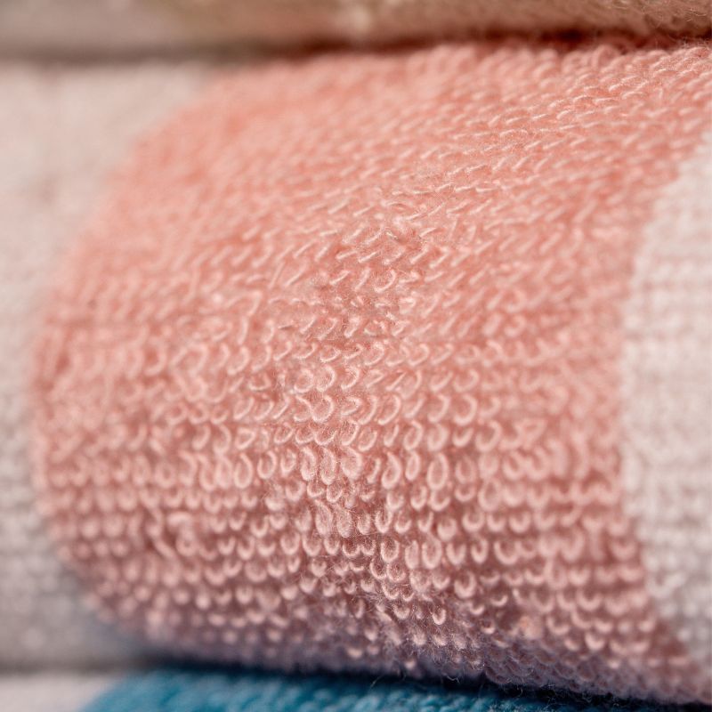 Pink cotton bathrobe with Ocean Row white and pink striped towel, plus free pink anti-slip mat gift – Mix and Match bathroom essentials from KeyHomeLB.