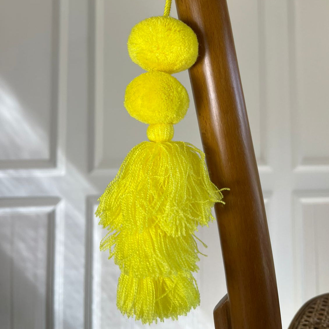 Bright Yellow Pom-Pom Tassel Hanging Decoration