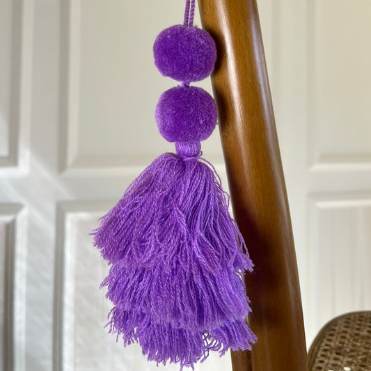 Purple Pom-Pom Tassel Hanging Decoration