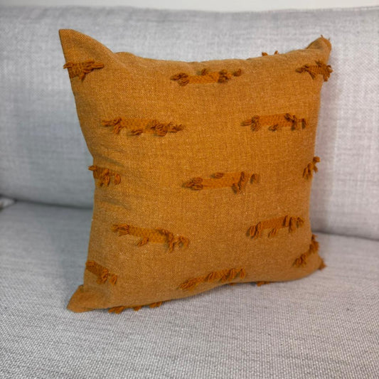 Burnt Orange Textured Woven Throw Pillow – Decorative Cushion Cover