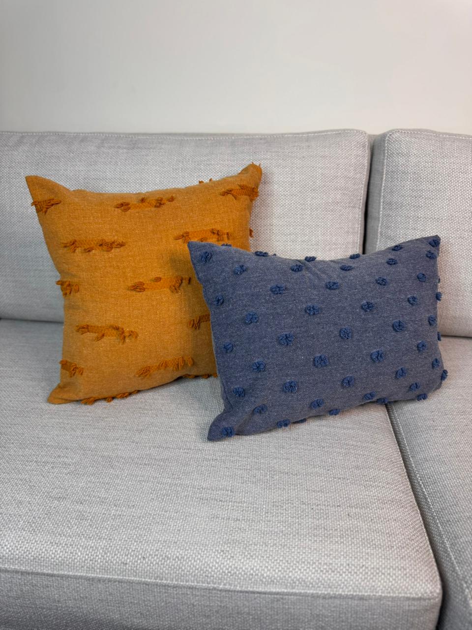 Navy Blue Knot Dot R - Cushion Cover