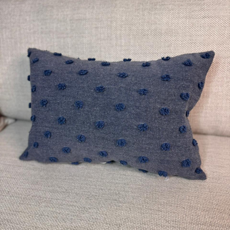 Navy Blue Knot Dot R - Cushion Cover