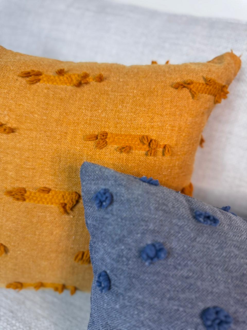 Navy Blue Knot Dot R - Cushion Cover